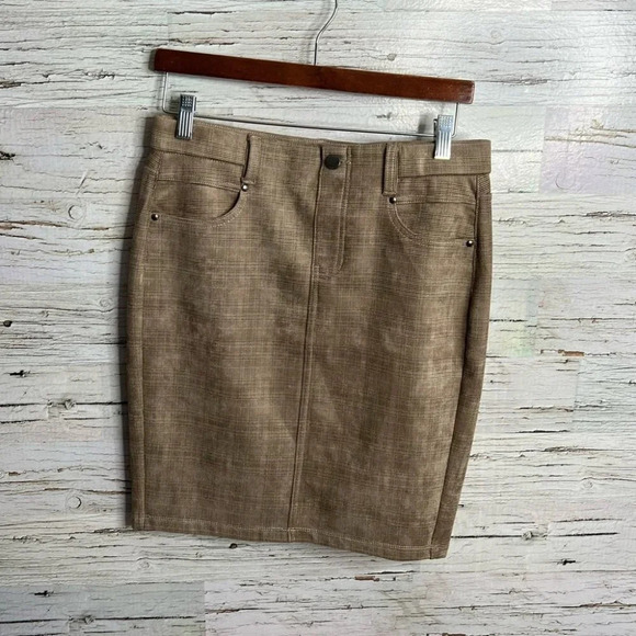 Liverpool los Angelos brown pencil skirt suede  like size 27 / 4 - Picture 1 of 8